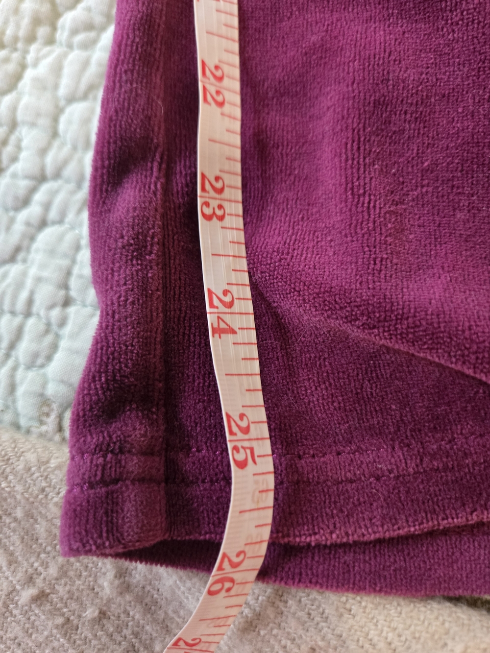 GAP Velour Drawstring Lounge Pants - Berry Plum L Petite - Picture 6 of 7